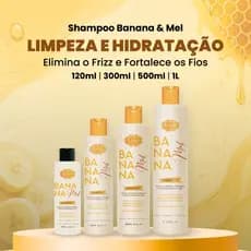 Shampoo Banana e Mel Mais Vitalidade aos Fios Lisso Cosméticos