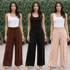 Calça Pantalona Feminina Premium Cintura Alta Com Bolso PROMOÇÃO
