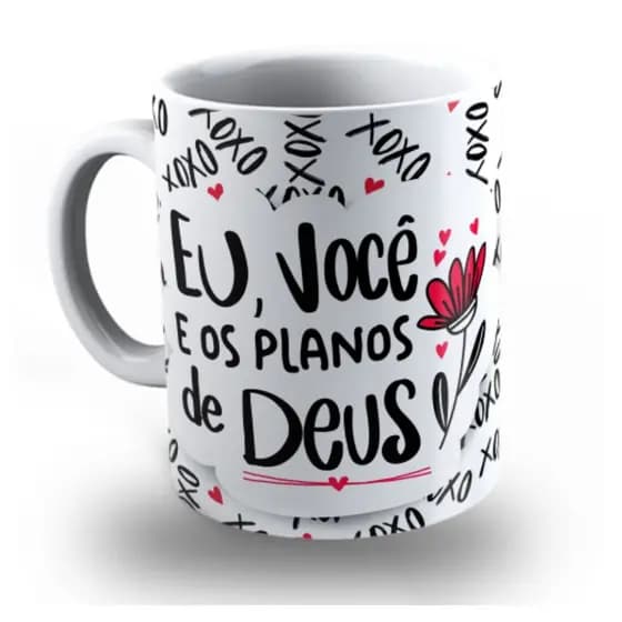 Caneca Dia dos Namorados Personalizada de Porcelana para Presente Xícara