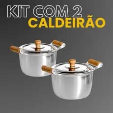 Kit 2 Panelas tipo Caldeirão para feijão em alumínio batido 16/18 Cozinha