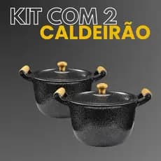 kit caldeirão de feijão preto craqueado N°16/18 em alumino batido grosso