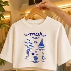 Cropped Estampados Caricocas Moda Praia Estiloso Inspiração Rio