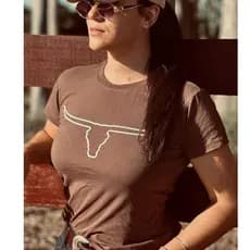 Camiseta Blusa Feminina Agro T-Shirt Country Flechas Cowboy Faroeste Show Cavalos Rodeio