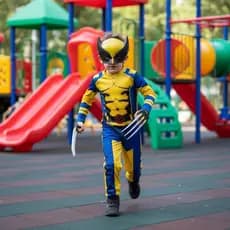 Fantasia Infantil X Men Wolverine Com Máscara E Garras Plástico Festa Aniversário