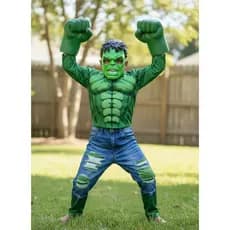 Fantasia Do Hulk Meninos Com Máscara Luvas e Enchimento
