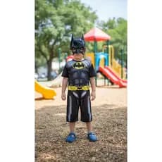 Fantasia Cosplay Infantil Batman Capa Máscara Meninos Festa Aniversário Luxo