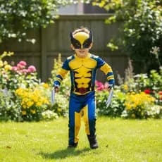 Fantasia Infantil Wolverine X-Men Com Máscara E Garras Plástico Festa Aniversário