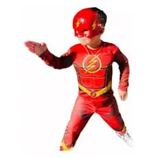 Fantasia Infantil Flash Com Enchimento E Máscara Plástico