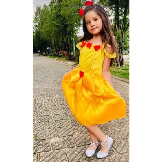 Fantasia Infantil Vestido Princesa Bela