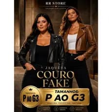 Jaqueta Cropped Feminina Couro Fake Premium P ao G3 Zíper Fashion Inverno Moderna Leve Elegante