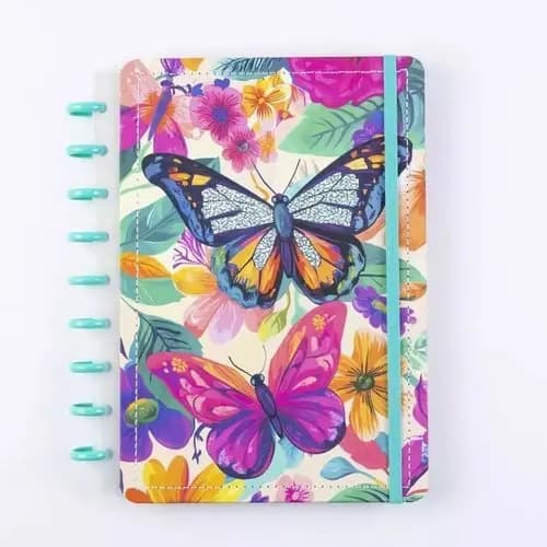 Caderno Grande Capa Dura Resistente Disco Reposicionável Sistema Prático Folhas Removíveis Organização Estudos Trabalho