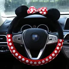 Carro dos desenhos animados capa de volante criativo bonito alça do carro luvas inverno pelúcia volante capa anticongela