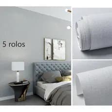 5 Rolos Papel de Parede Adesivo Textura Suave Linho 3M - 60cmx3m