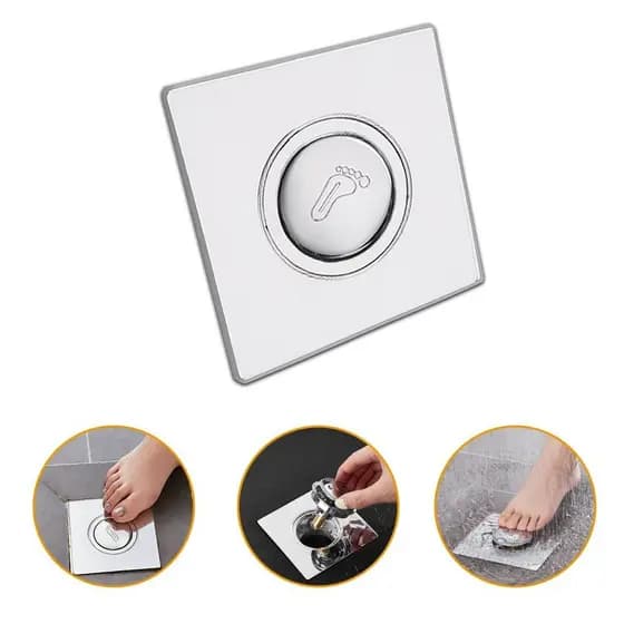 Ralo Click 9.5x9.5 Inteligente Pop Up Inox Fechamento Automático Tampa Banheiro Pia Cozinha Aço Inoxidável