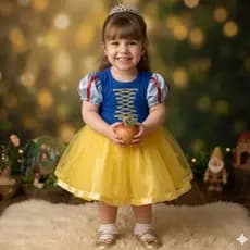 Vestido Branca de Neve Mesversário/Aniversário  - Fantasia - 1 mês a 5 anos - Festa