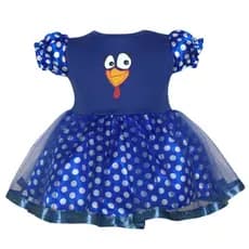 Vestido Galinha Pintadinha Azul Mesversário/Aniversário  - Fantasia - 1 mês a 3 anos - Festa