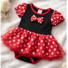 Body Minnie Vermelha de Bebê Tematico Mesversário - Festa - Mesversario