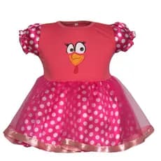 Vestido Galinha Pintadinha Rosa Mesversário/Aniversário  - Fantasia - 1 mês a 3 anos - Festa