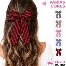 Laço de cabelo xadrez com pontas | Ladulto e infantil | várias cores | laço de Natal | laço junino