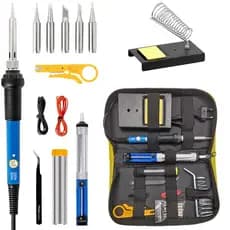 Kit Ferro De Solda + Tubete Estanho Com Resina E Sugador Solda 60W-220V Soldador Profissional