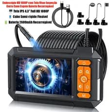 Endoscópio de 5 metros com câmera frontal HD, Câmera 1080P, À Prova D'água IP67 sonda de inspeção industrial