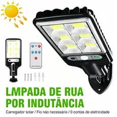 Luminária Solar Parede Carregar LED Luz Branco frio Prova D'Água Sensor Presença 3 funções