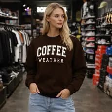 Moletom Careca Coffee Weather Gola Redonda Casaco Masculino Feminino Flanelado blusa de frio algodão
