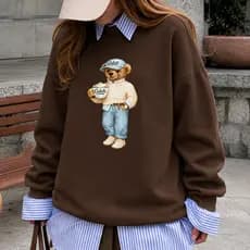 Moletom Careca Feminino Oversized Básico Premium Confortável Estiloso Casual Moda Inverno Streetwear