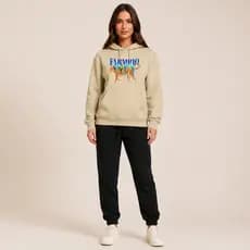 CONJUNTO MOLETOM FEMININO CALÇA COM BOLSO FLANEDA ESTAMPADO MODA FARM RIO ONÇA PINTADA E PAPAGAIOS  envio imediato