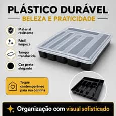 Combo Cozinha 2 Porta talheres de gaveta com 6 divisorias garfo faca colher concha pegador gourmet