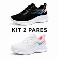 kit 2 pares conjunto  de tênis feminino casual desportivo pro dia a dia