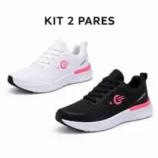 Kit Conjunto Feminino Tênis Esportivo ante derrapante com material respirável ideal pra academia Dia a Dia