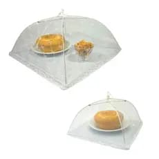 Kit 2 Cobre Alimentos Protetores Tela 1 Grande 1 Pequeno Tule Tela Rendada Bolo Pudim Frutas Pousada Hotel Cantinho Café