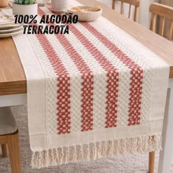 Caminho De Mesa Rustico Macramê Trilho Artesanal 1,50m 1,90m