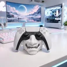 SUPORTE CONTROLE PS5 FANTASMA ATSU GHOST GAMER ORGANIZADOR DUALSENSE DECORAÇÃO SETUP MESA