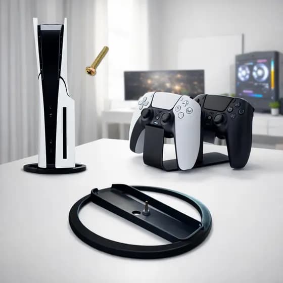 Gamer PS5 Base Vertical |Suporte para Controle | Organizador Setup PS5 Slim, Fat, Digital e Pro
