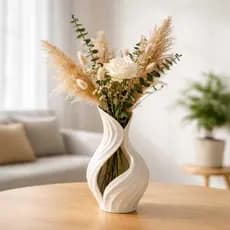 Vaso Decorativo Moderno 16cm Design Ondulado Elegante Sala Quarto Decoração Luxo