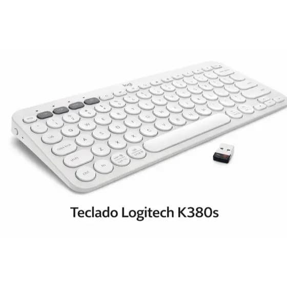 Teclado sem fio Logitech Pebble Keys 2 K380s - Branco