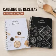 Caderno de Receitas Capa Dura Livro para Anotar Receitas de Cozinha Wire-o