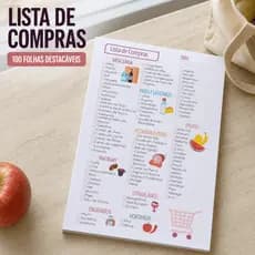 Lista de Compras 100 Folhas Destacáveis Bloco Checklist para Supermercado e Cozinha
