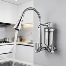Torneira de Cozinha de Parede com Filtro Integrado, Mangueira Flexível, Material ABS Resistente