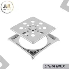 Ralo GRELHA Giratória Quadrado JWL Metais 10x10 Cm Com Caixilho - Aço Inox 430
