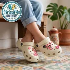 Babuche Infantil EVA Leve Macio Confortável Antiderrapante com Acessórios PVC Estilo Cartoon