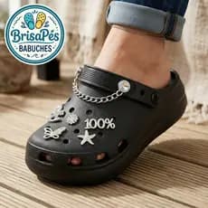 Babuche Feminino EVA 7cm Leve Confortável Antiderrapante com Acessórios Elegantes Sandália Casual