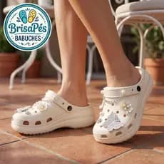 Babuche EVA Feminino Salto 7cm Leve Confortável Antiderrapante com Acessórios Elegantes