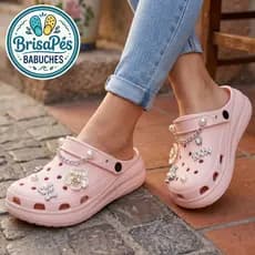 Babuche Feminino EVA 7cm Plataforma Leve Confortável Antiderrapante com Acessórios Luxo