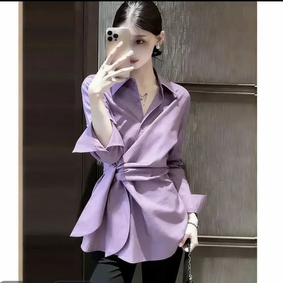 Chique único bonito rendas pequena camisa feminina primavera Wear gola POLO novo estilo camisa elegante All-Match camisa