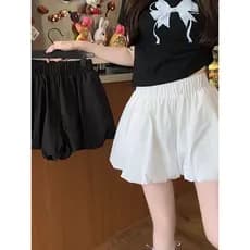 Nuvem flor Bud calças de perna larga saia feminina verão estilo fino solto mais magro olhar a linha Casual calças de abó