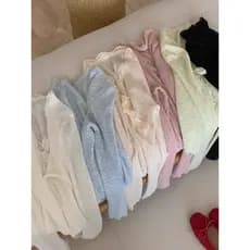 Rosa renda com decote em v malha protetor solar Cardigan feminino verão estilo fino exterior xale blusa ar condicionado