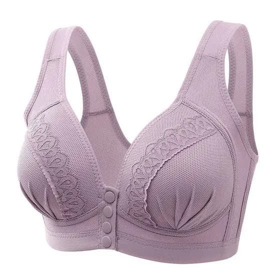 Tamanho grande botão frontal botão roupa interior de enfermagem reunir respirável confortável peito-receber sem anel de